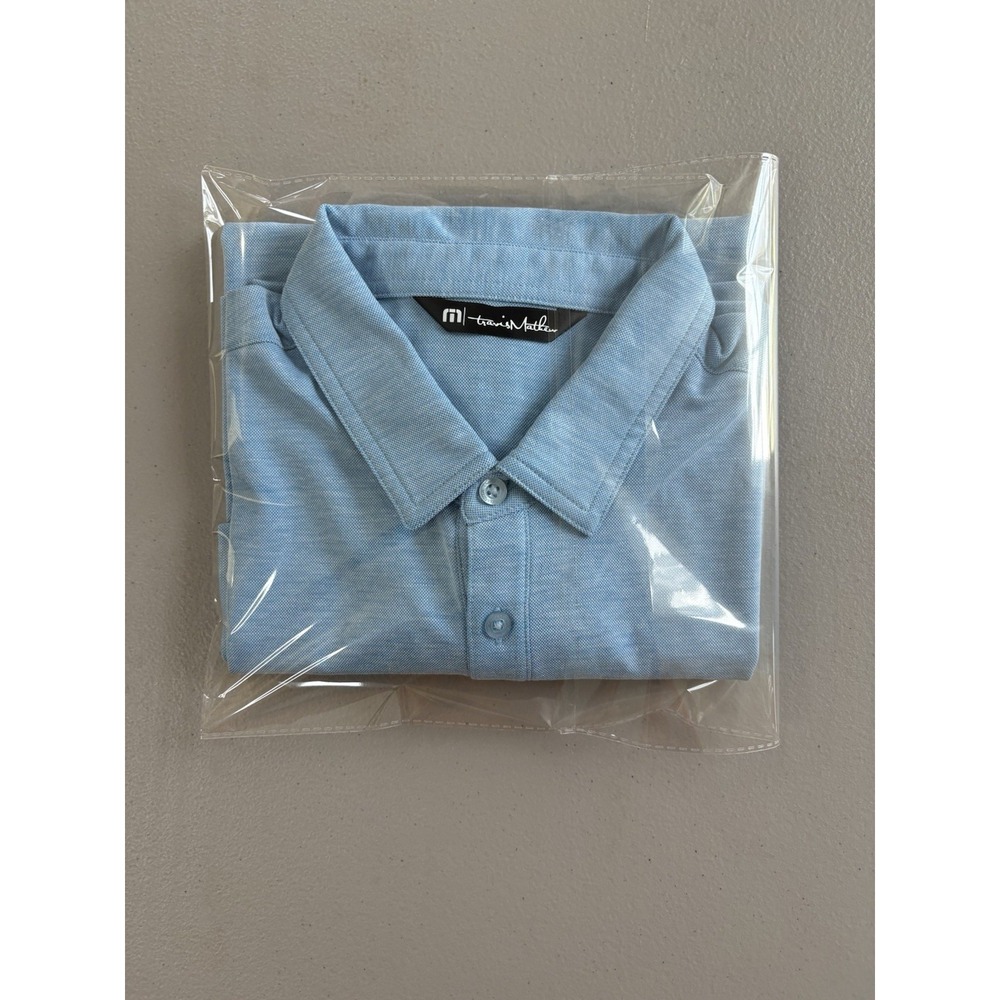 Travis Mathew Cabana Chest Stripe Polo Shirt Size Medium Heritage Blue Golf - Picture 12 of 12